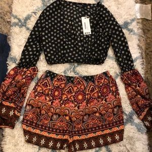 Two piece shorts and top set